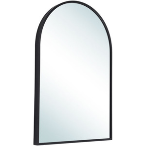 Arched Black Aluminum Alloy Frame Wall Mirror - Clear / 40cm / 60cm by Livingandhome