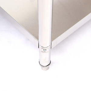 Two-Tier Stainless Steel Workbench with Backsplash - Silver / 15cm / 150cm by Livingandhome