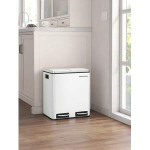 SONGMICS Double Kitchen Bin with Soft-Close Lids - White by SONGMICS