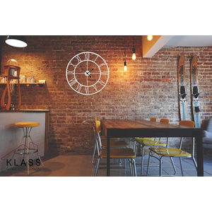 Silent Open Face Large Wall Clock White - White / 40cm by Klass Home Collection