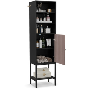 Freestanding Floor Slim Cabinet - Black by Costway