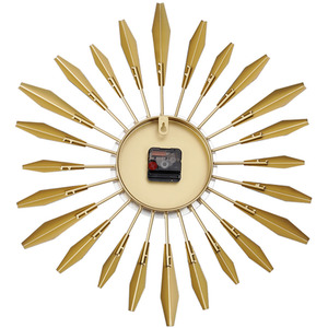 Sunflower Silent Round Wall Clock - Golden by Livingandhome