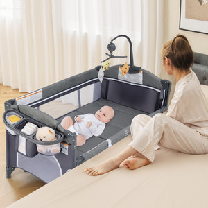 6-in-1 Baby Bed Travel Cot - Blue by Costway