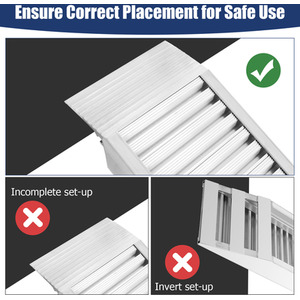 Trailer Ramp Universal Vehicle Loading Ramp with Extension Plate - Silver by Costway