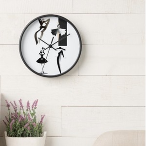 Feminine Flair Modern Art Wall Clock - Black by Clock Styles London