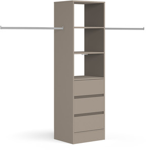 Spacepro 600mm Tower Unit with 3 Drawers - Stone Grey by Spacepro
