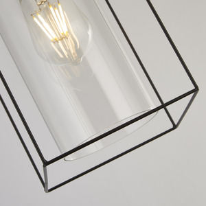 Black Frame Single Pendant - Black by Lighting Collection