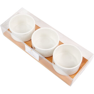 Gold Heart Set Of 3 Nibble Bowls with Board
