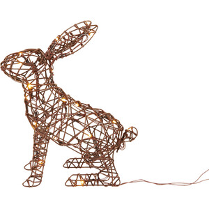 Solar Rattan Effect Bunny - Brown