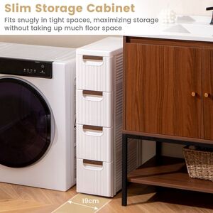 4-Drawer Bathroom Storage Unit - White by Costway