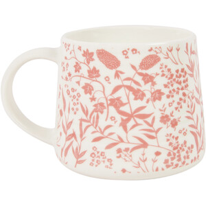Flower Ribbed Mug - Pink