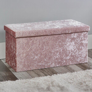 Seville Crushed Velvet Storage Trunk - Pink