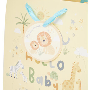 Hello Baby Animal Gift Bag - Yellow