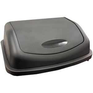 Black 25L Home Kitchen Office Plastic Waste Bin With Swing Lid - Black by STORM TRADING GROUP