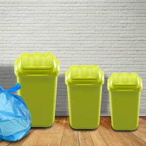 Lift Recycle Plastic Waste Bin 15-30-50L - Green / 50l by Home Centre