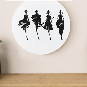 Lady art wall clock - Black and white by Clock Styles London