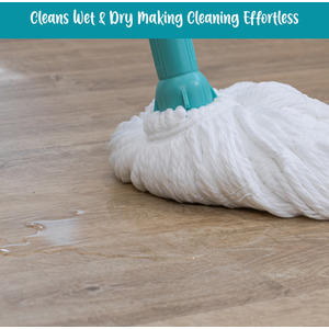 Super Absorbent Easy Twist Microfibre Floor Mop, Turquoise and Grey - Turquoise by JVL