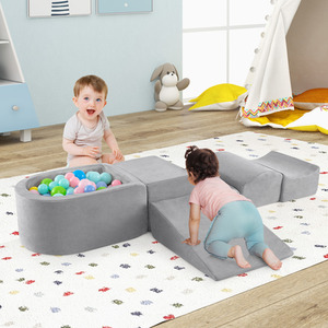 5-Piece Climb and Crawl Playset - Grey by Costway