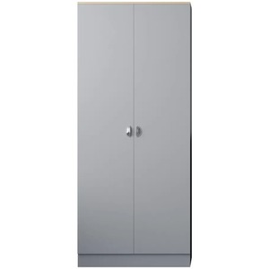 3 Piece Wardrobe Set Bedside and Chest of Drawers Bedroom Furniture - Soft Grey and Natural by Wyld and Coco