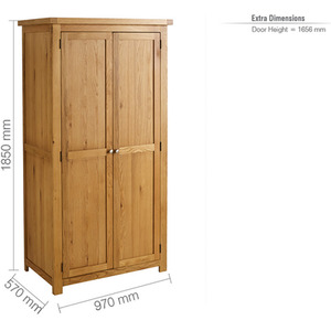 Wooden Furniture Set Wardrobe Chest of Drawers Bedside Woburn - Brown by Birlea