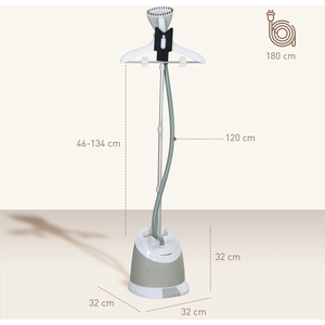 HOMCOM Clothes Steamer Upright Wrinkle Remover with Large 1.8L Water Tank - Grey by HOMCOM