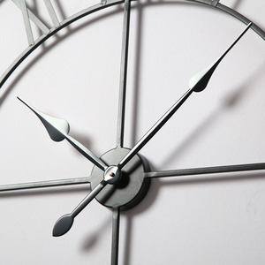 Skeleton Large Wall Clock with Roman Numerals - Black by Home Garden Direct
