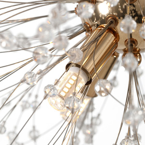 16 Lights Dandelion Ceiling Lighting Crystal Pendant - Gold