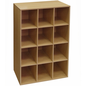 PIGEON HOLE - 12 Pair Shoe Storage Display Media Shelves - Beech - Beech by Watsons