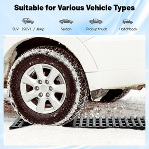 Tyre Traction Boards with Bag - Black by Costway