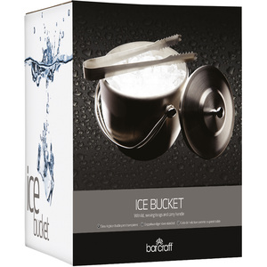 BarCraft Stainless Steel Ice Bucket with Lid and Tongs - Silver by BarCraft