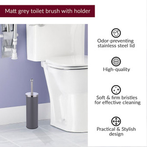 Innoteck Bathroom Pedal Bin With Toilet Brush 3 Litre Bin - Grey by Innoteck