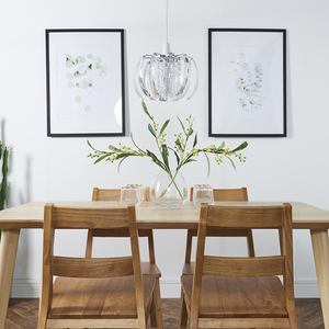 Ceiling Shade In Chrome Finish With Clear Acrylic Droplets - Silver by ValueLights