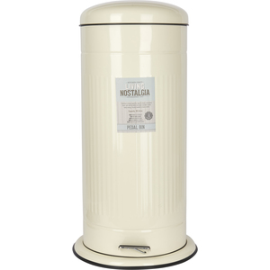 Living Nostalgia Antique Cream 30 Litre Pedal Bin - Cream by KITCHENCRAFT
