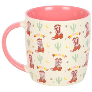 Howdy Cowboy Boot Print Mug - 360ml by Kingsbury Gifts