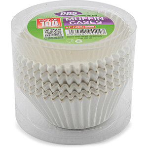Pack of 100 Muffin Cases White