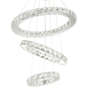 LED Crystal Pendant Hanging Ceiling Light - Silver / 30 - 70 cm by Livingandhome