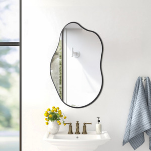 Irregular Metal Framed Bathroom Wall Mirror - Black by lifeideas