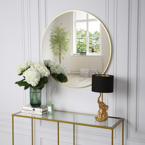 Pandora Round Mirror - 80 x 80cm - Gold by Home Garden Direct
