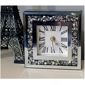 KB Loose Diamante Mantle Clock - Silver by DEENZ
