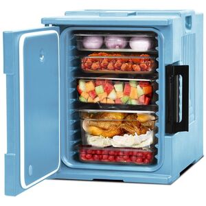 Food Thermal Box Container with Handle - Blue by Costway