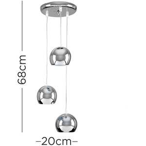 Retro Silver Chrome 3 Way Droplet Pendant Ceiling Light - Silver by ValueLights