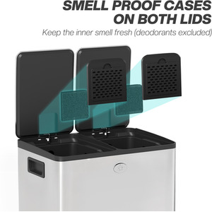 HOMCOM 20L Dual Kitchen Bin with Removable Inner Buckets by HOMCOM