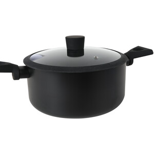 Ayano Soft Touch Non Stick Saucepan with Lid - Black / 18cm by Kitchenmaster