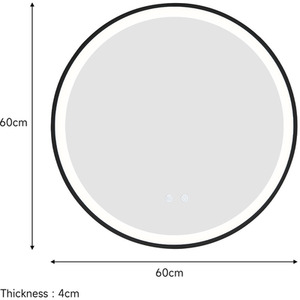 Round Anti-fog LED Wall Mirror by Livingandhome