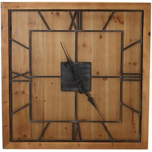 Williston Square Wooden Wall Clock Modern Decor - Brown by KDMK