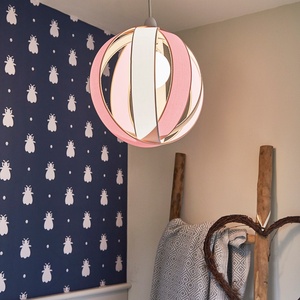 Pink Modern Fabric Globe Ceiling Pendant Light Shade - Pink by ValueLights