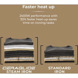 Ceraglide 2400W 1.5L Steam Gen Champagne Gold and Black - Champagne Gold by Tower