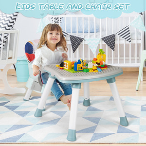 Multifunctional Baby High Chair - Blue & White by Costway