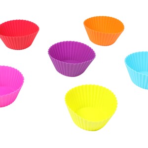 Pack of Six Kids Silicone Round Cupcake Moulds