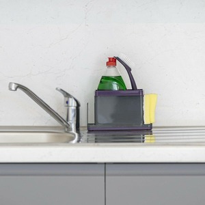 CALITEK Sink Caddy Washing Up Organiser with Removable Drip Tray - Purple by Calitek
